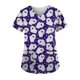 thumbnail image 1 of Pntutb moda mujer casual cuello pico blusa estampada manga corta camiseta verano Halloween bolsillos tops Pntutb Pntutb-2884, 1 of 5