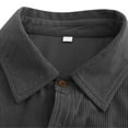 thumbnail image 3 of JWZUY Men's Corduroy Shirts Jacket Cargo Pocket Casual Long Sleeve Casual Button Down Shirts Solid Turndown Collar Lapel Shirts Gray S, 3 of 8