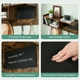 thumbnail image 1 of 6-in-1 Entryway Hall Tree with Storage Bench – Coat and Shoe Rack, 5 Hooks, 9 Cubbies, Bookshelf, Blackboard – Space-Saving Organizer for Hallway or Living Room, Vintage Color, 31.5 Inches, 1 of 8
