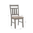 thumbnail image 6 of Linon Turino Set of 2 Slat Back Upholstered Dining Chairs in Weathered Gray Wood, 6 of 12