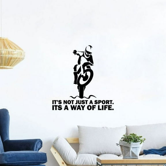 Dirk Bike Its Not Just A Sport Its A Way Of Life Dirt Bike Quotes Vinyl Wall Sticker Art Decal Boy Kid Room Design Bedroom Bike Extreme Sports House Home Decor Wall Sticker Decoration Size(10x10 inch)