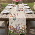 thumbnail image 4 of Spring Gnomes Easter Table Runner 108 Inches, Colorful Eggs Tree Floral Botanical Bed Runner Dresser Scarves Tabletop for Indoor Outdoor Parties/Ceremony/Banquet, 13"x 108", 4 of 8