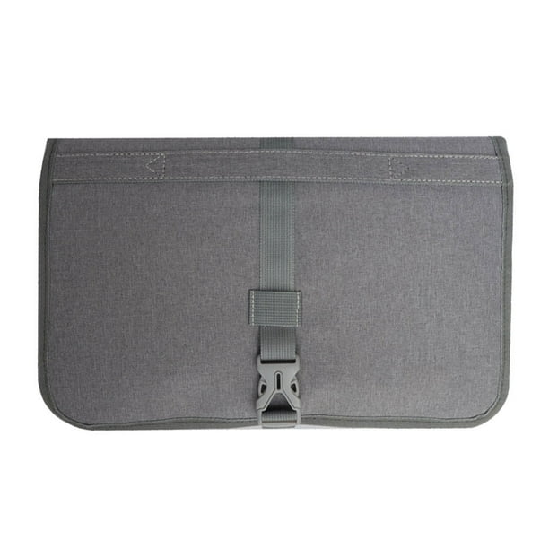 Cateissary Bolsa de almacenamiento de nailon de viaje, moldeador de pelo plegable, compartimentos de separación de gran capacidad, bolsa Almacenamiento y organización del hogar Gris