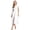 White, variant on Women's Smocked Zip Front Cap Sleeve Dress 100% Polyester Sheer Bodice Unlined Easy Fit Everyday Wear Elegant Chic