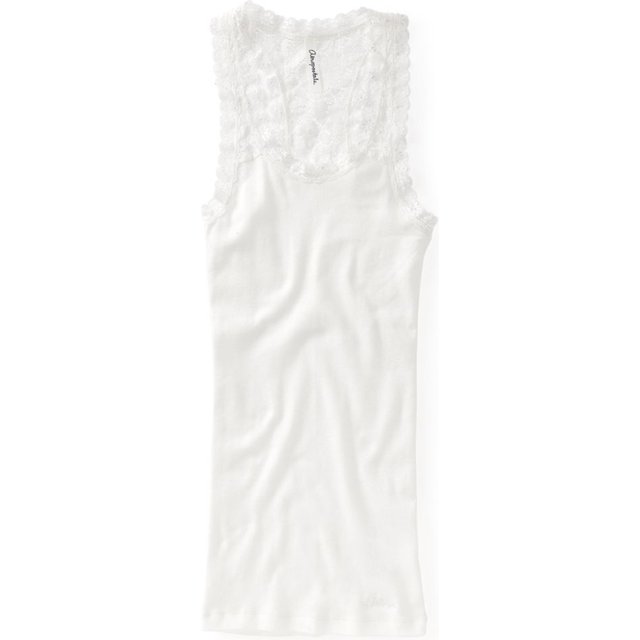 Camiseta sin mangas Aeropostale con encaje para mujer Color blanco roto tamaño mediano