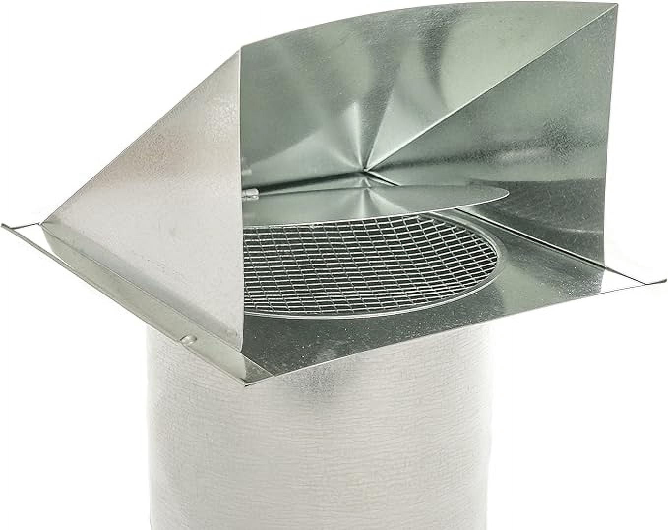 FAMCO Galvanized Steel Hooded Wall Vent with Screen and Damper, Used for Air Exhaust Applications (5 inch, Galvanized)