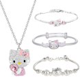 thumbnail image 2 of Kawaii Hellokitty collar rosa corazón gatito gato pulsera colgante niñas clavícula joyería personalidad nicho diseño suéter cadena xuanjing  unisex, 2 of 2