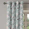 thumbnail image 2 of Ambesonne Easter Grommet Curtain, Cartoon Funny Bunnies Print, 50" x 72", Bluegrey Black and Coral, 2 of 6