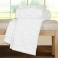 thumbnail image 6 of Superior Arctic Fleece Boho Knit Jacquard Blanket, Twin, White, 6 of 7