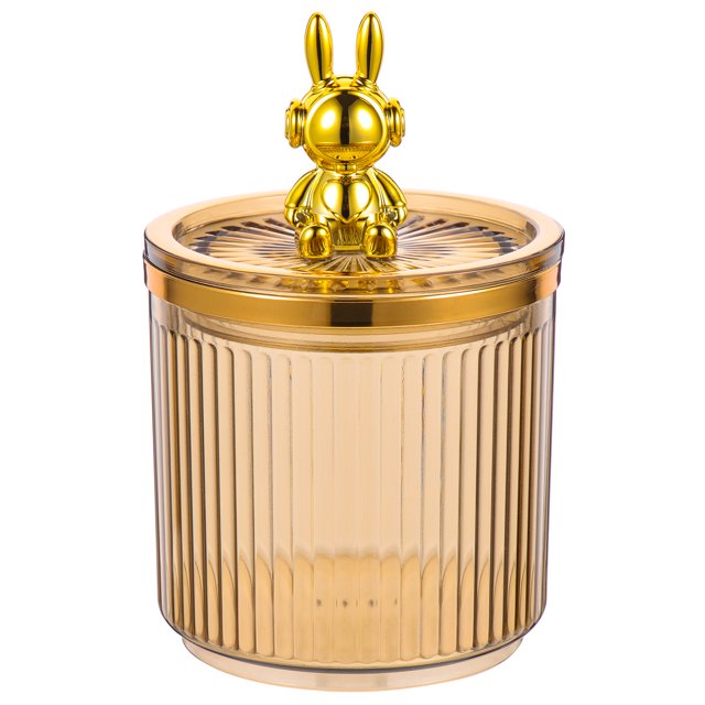 Simple Style Storage Jar Cartoon Figurine Decoration Canister Acrylic Transparent Sundries Can