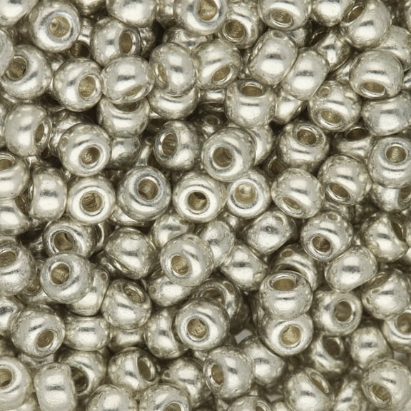 Miyuki Round Seed Beads, 8/0, 22 Gram Tube, #91051 Galvanized Silver