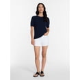 thumbnail image 3 of Time and Tru Women's Crewneck Sweater with Short Sleeves, Lightweight, Sizes XS-XXXL, 3 of 6
