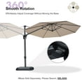 thumbnail image 6 of PURPLE LEAF 10 Ft Cantilever Umbrella Round Outdoor Patio Umbrella Large Offset Hanging Umbrella Aluminum Umbrella with 360°Rotation Adjustable Garden Pool Umbrella,Beige, 6 of 12