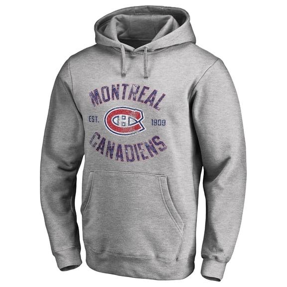 Men's Ash Montreal Canadiens Heritage Pullover Hoodie