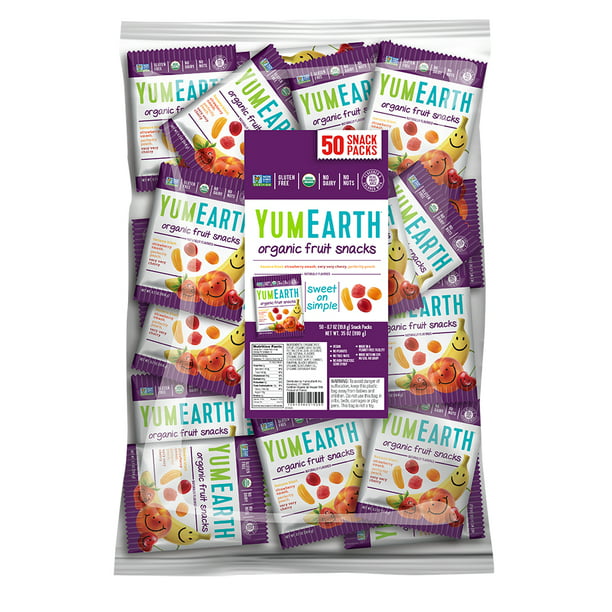 YumEarth Organic Fruit Snacks 35 oz Bulk (50 Snack Packs ...