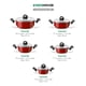 thumbnail image 4 of Cacerolas Antiadherentes con Tapa de Acero de Carbono Kingshouse, Ollas para Cocinar Hervir Guisar rojo 10, 4 of 6