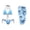 Blue Palm Tree, variant on Women’s Sexy Bikini Sets with Ice Cream Print 3 Piece Sexy Halter Top Tie Side Thong Bathing Suit and Sheer Bikini Chiffon Cover Ups for Women Beach Outfit
