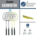 thumbnail image 2 of Franklin Sports Badminton Net Family Set - Includes 4 Steel Rackets, 2 Birdies, Adjustable Net and Stakes - Backyard or Beach Badminton Set - Easy Net Setup, 2 of 7