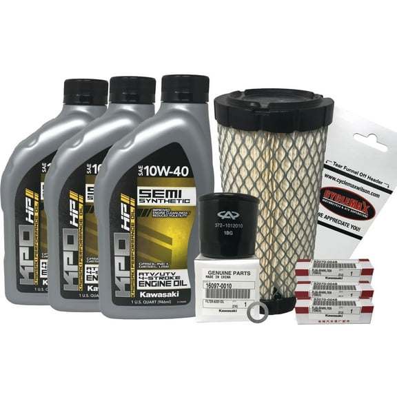 Cyclemax Tune Up Kit 2015-2021 Kawasaki Mule Pro FXT KAF820 EPS Ranch LE with 10W-40 Oil