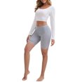 thumbnail image 2 of INSPIRE CHIC Women's Lace Trim Medium Length Control Panties Elastic Lightweight Soft Solid Slimming Shorts M Gray, 2 of 6