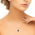 thumbnail image 3 of Mauli Jewels Engagement Necklace for Women 0.75 Carat Oval Sapphire Pendant 4-prong 14k Yellow Gold|Silver Chain, 3 of 4