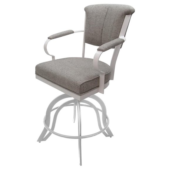 Miami Counter 26" Metal Bar Stool - A Base - Portwood Ash - White