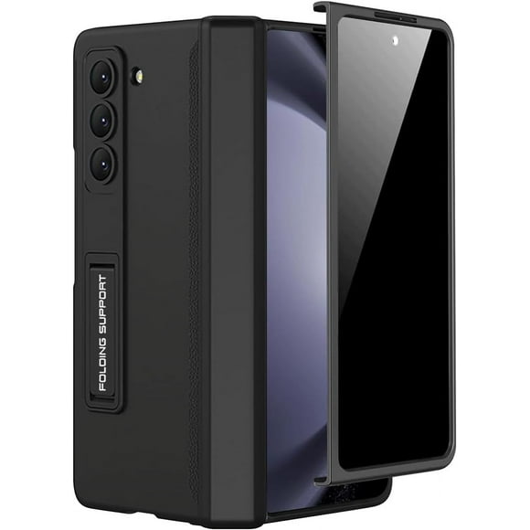 Tianle for Samsung Galaxy Z Fold 5 Case with Privacy Screen Protector, Built-in Adjustable Kickstand & Magnetic Hinge Protection All-Inclusive Protective Case for Galaxy Z Fold 5 5G(Black)