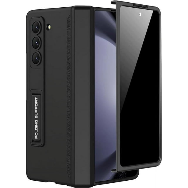 Tianle for Samsung Galaxy Z Fold 5 Case with Privacy Screen Protector, Built-in Adjustable Kickstand & Magnetic Hinge Protection All-Inclusive Protective Case for Galaxy Z Fold 5 5G(Black)