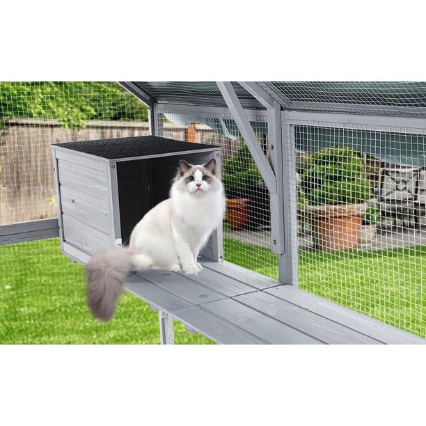 Walk In Cat Enclosure Safe Large Outdoor Wooden Cat Enclosure
