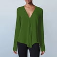 thumbnail image 3 of Agkizg Womens Fall Clothing Plus Size Womens Tops Long Sleeve Blouses Solid Color Loose Fitting V Neck Shirts Business Casual Tops for Fall Winter Layer Wear L, 3 of 5