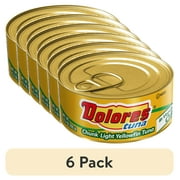 (6 pack) Dolores Tuna in Oil, Chunk Light Yellowfin Tuna in Vegetable Oil, 10.4 oz Can