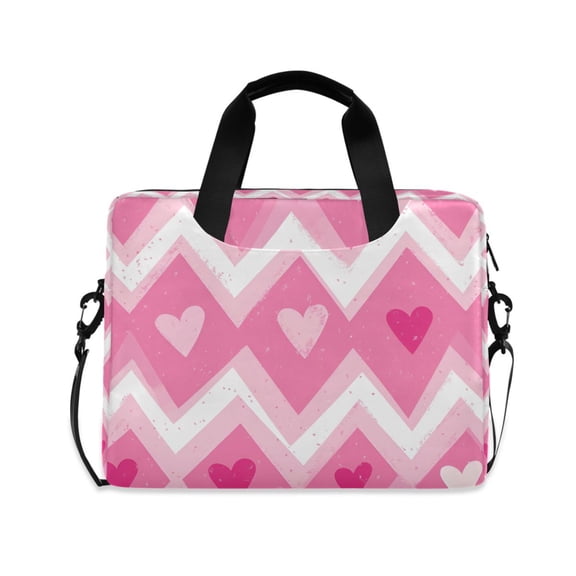 FORMRS 16" Laptop Bag Carrying Sleeve Case with Handle Travel Shoulder Briefcase, Heart Geometric