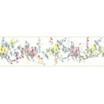 thumbnail image 4 of Dundee Deco Peel and Stick Self Adhesive Wallpaper Border - Floral Yellow, Blue on White Flowers on Vine, 15 ft x 7 in, 4 of 6