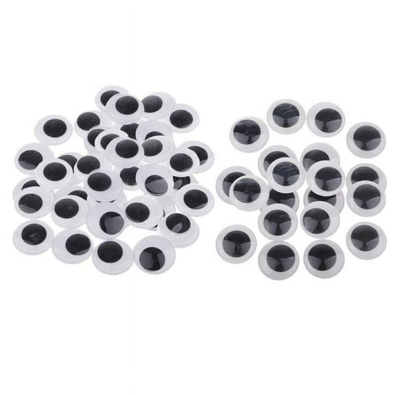 60pcs Black Wiggly Eyes Craft Stick on Art, Assorted Types Sizes 25mm 30mm