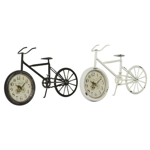 DecMode 8" Multi Colored Metal Bike Clock, Set of 2
