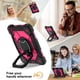 thumbnail image 3 of Funda Resistente a Golpes para iPad mini 2024 / mini 6, Funda Protectora de Silicona + Capa de PC con Rotación de 360°, Soporte de Asa Cuadrada con Correa para el Hombro, Rosa Rosado, 3 of 7