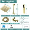 thumbnail image 6 of All Metal Dual Square Shower Head Combo, Rain Shower Head with Handheld Shower Wand and Extra Long Flexible Hose (Polished Brass), 6 of 8