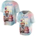 thumbnail image 3 of Happy Birthday Cute Kitten Devon Rex with Cake Gifts Party Hat All Over Print 3D Baseball Shirt Cat Lover Kitten Owner Gifts Softball Sport - 00029, 3 of 6