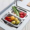 Lililumin Kitchen Retractable Sink Drain Basket Multi Functional Fruit and Vegetable Cleaning