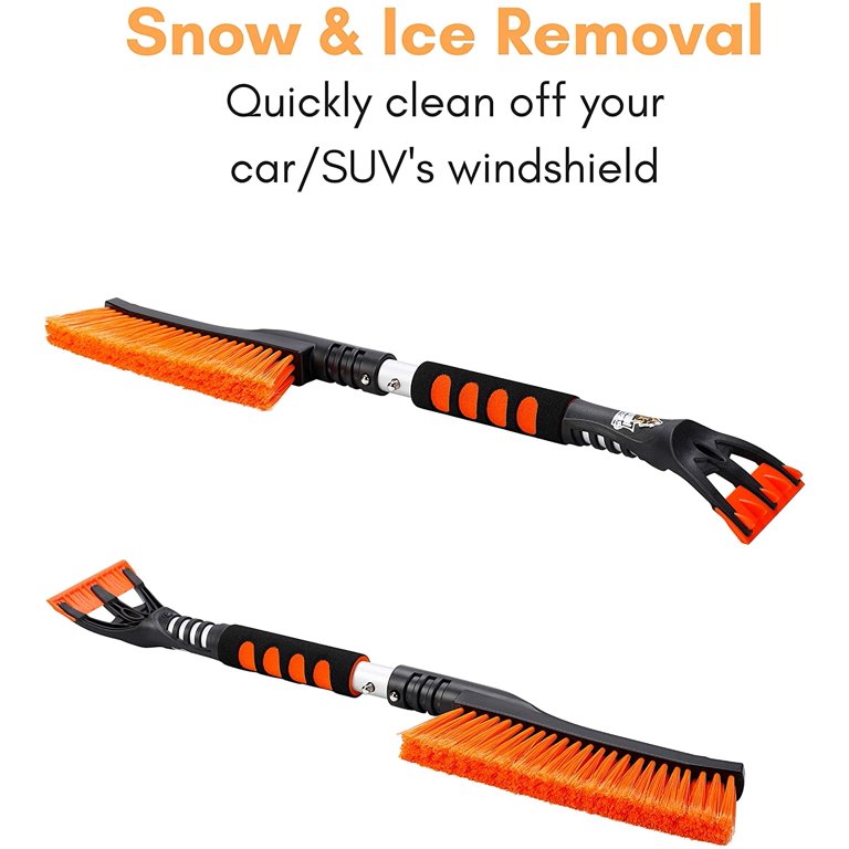  EcoNour 27 Aluminum Car Snow Scraper and Brush (Red