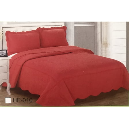 100% Cotton Quilt Bedspread Queen Size 3Pcs Reversible Embroidered 90”X100” 6lbs