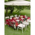 thumbnail image 3 of Outdoor Tablecloth with Umbrella Hole and Zipper, Christmas Poinsettia Rectangle Table Cloth 60x102 Inch Waterproof Tablecloth, Xmas Eucalyptus Botanical Red Picnic Table Cover for Patio Camping, 3 of 7