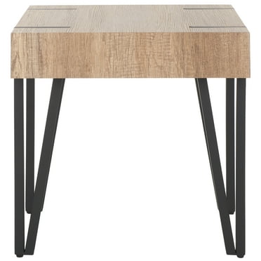 SAFAVIEH Aburton Modern End Table, Multibrown/Black (19.7 in. W x 19.7 in. D x 19.7 in. H)
