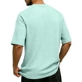 thumbnail image 4 of Havenx Waffle Henley Shirts for Men Short Sleeve 1/4 Button Shirt with Pocket Solid Color Tees Summer Casual Lightweight Basic Fashion Top,Mint Green L, 4 of 6