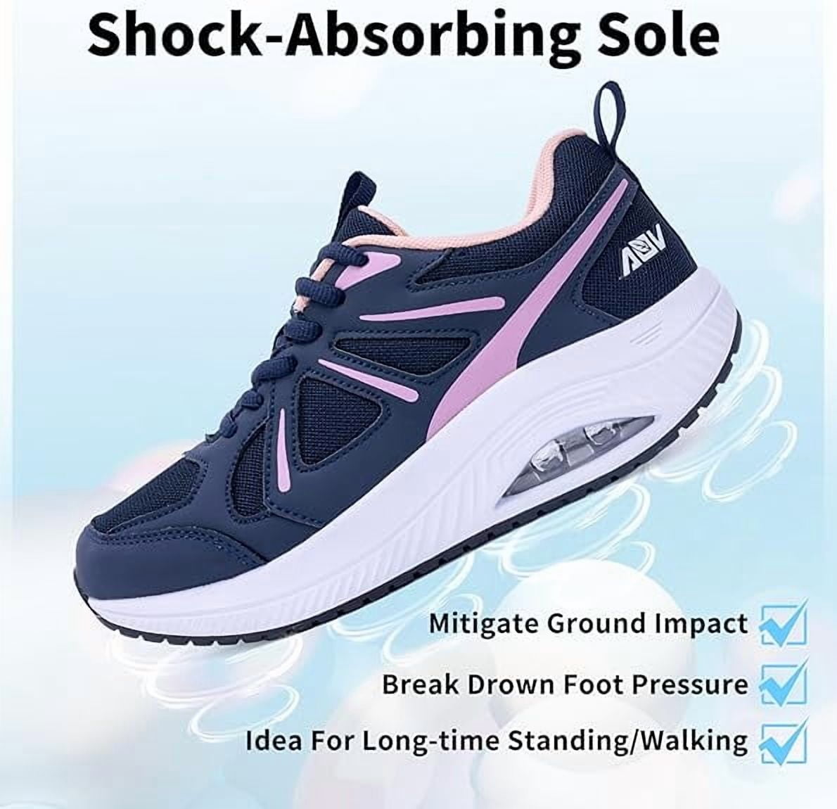 MAYKX Women's Walking Shoes with Arch Support, Orthotic Sneakers for Plantar Fasciitis,Cushioned Insole Tennis Shoes,Foot Pain Relief for Long Standing