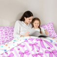 thumbnail image 4 of Manfei Cute Bowtie Loves King Size Comforter Sets,Pink Dreamy Bowknot Comforters King Size,Colorful Stars Reversible,3-Piece,1 Comforter and 2 Pillowcases, 4 of 7