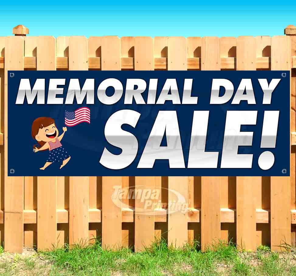 MEMORIAL DAY SALE! 13 oz heavy duty vinyl banner sign with metal