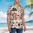 thumbnail image 5 of Goofa Vintage Coffee Hawaiian Shirt for Men, Unisex Summer Beach Casual Short Sleeve Button Down Shirts,Aloha Tropical Floral print shirt-Small, 5 of 9