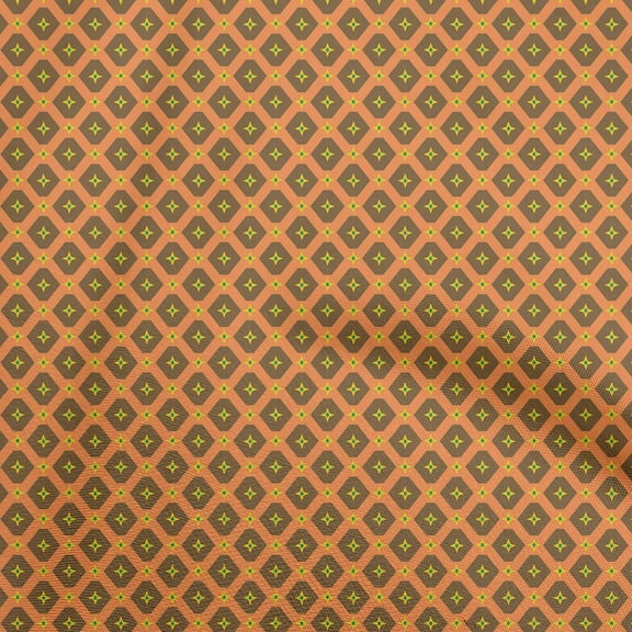 oneOone Polyester Spandex Orange Fabric Geometric Dress Material Fabric Print Fabric By The Yard 56 Inch Wide