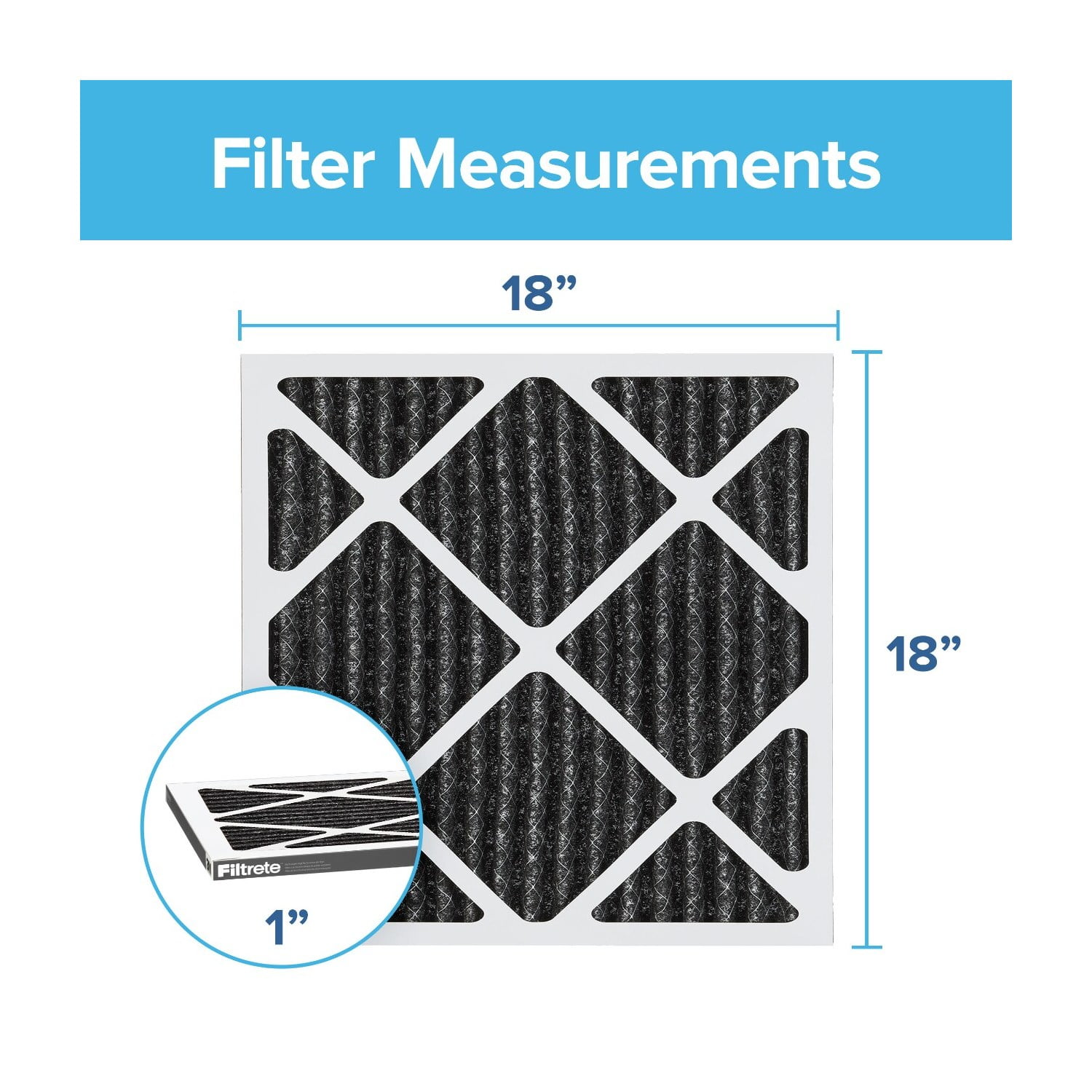 Filtrete 18x18x1 Air Filter, MPR 1200 MERV 11, Allergen Plus Odor Reduction, 4 Filters